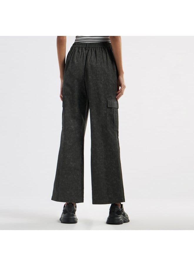 Printed Wide Leg Cargo Pants