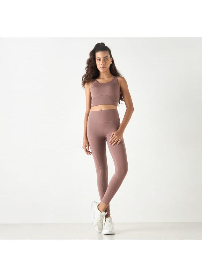 Kappa Solid Leggings with Pockets and Elasticated Waistband