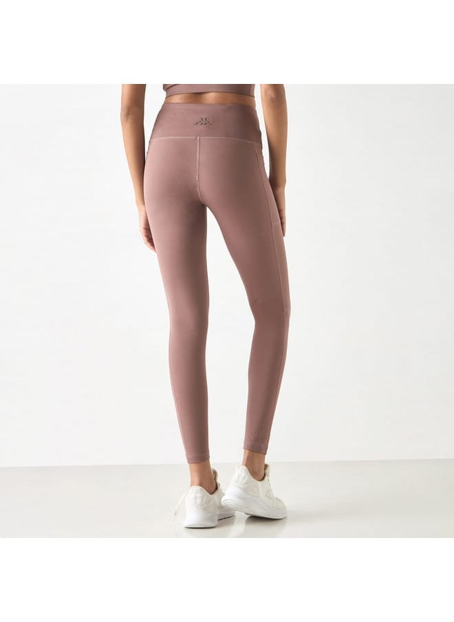 Kappa Solid Leggings with Pockets and Elasticated Waistband