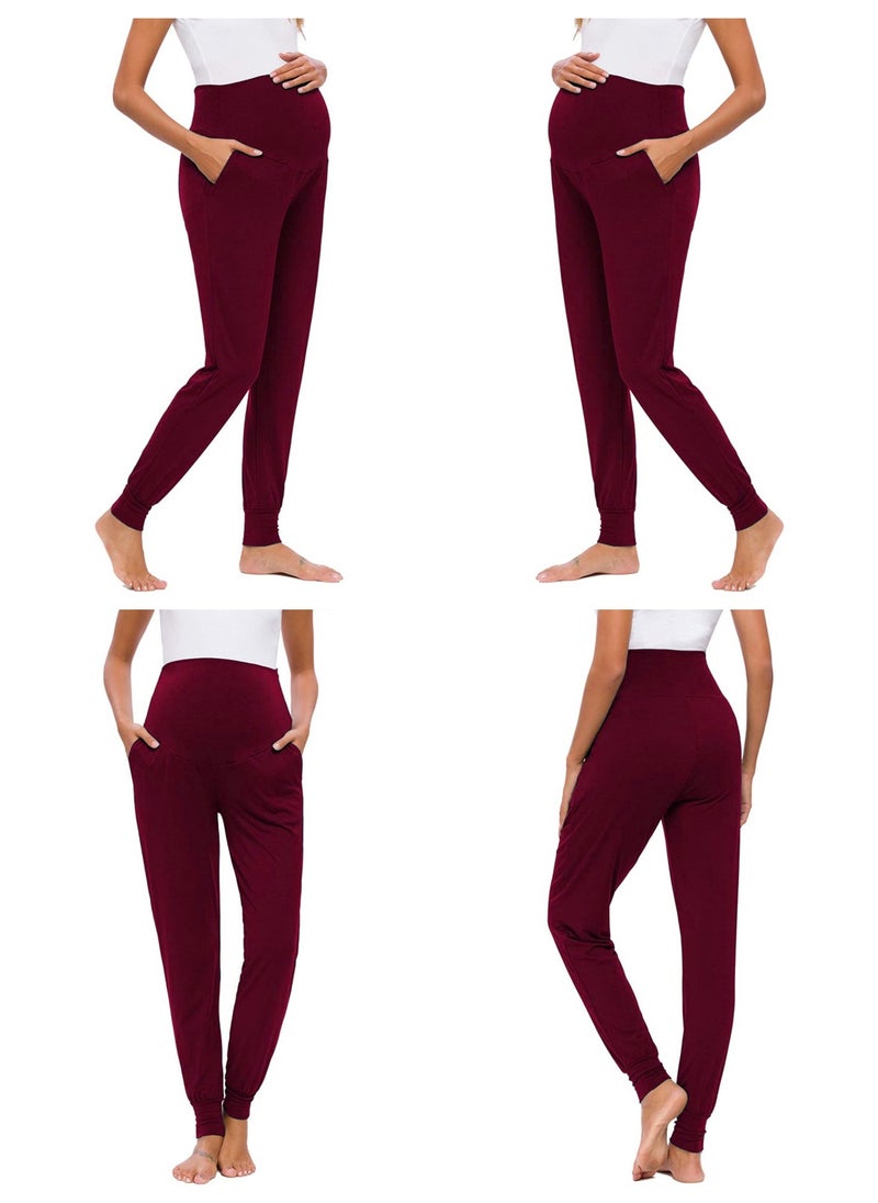 3-PACK Maternity Leggings，Workout Activewear Yoga Pregnancy Pants over the Belly Buttery Soft