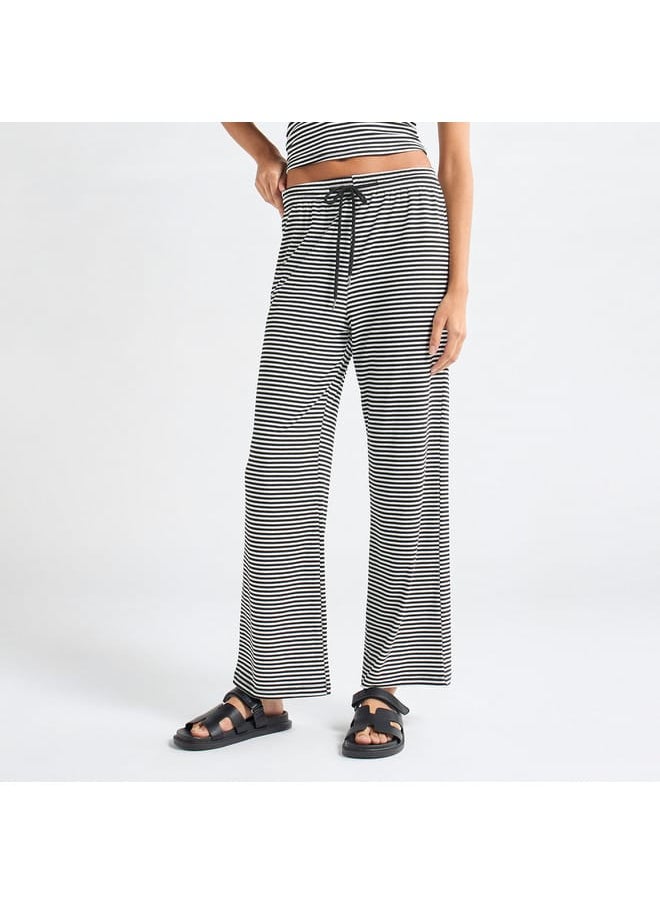 Striped Pants with Drawstring Closure