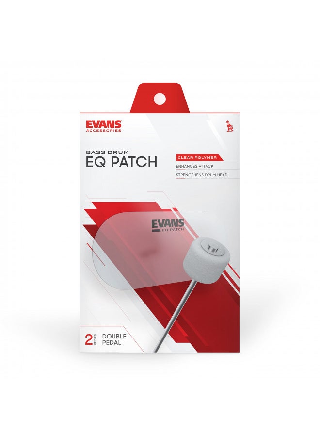 Evans EQ Double Pedal Patch, Clear Plastic