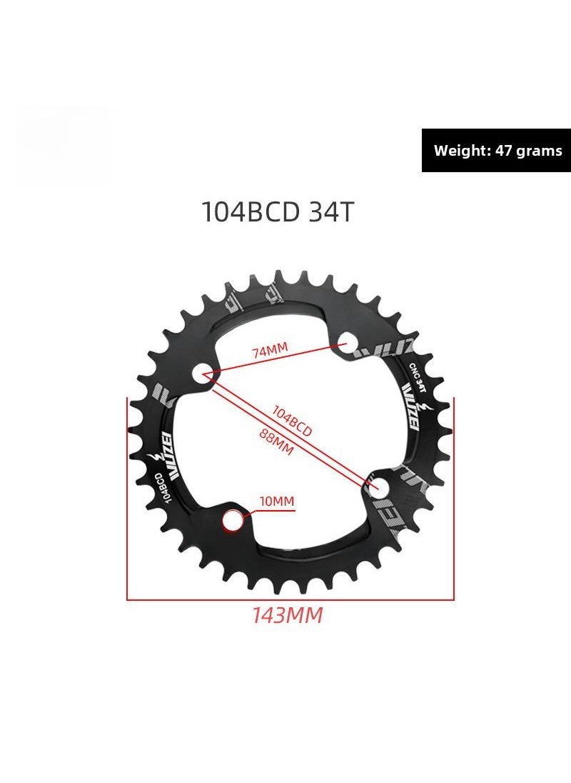 Squid 104BCD positive and negative tooth disc 32T44T46T48T50T52T disc mountain bike tooth disc single disc 34T