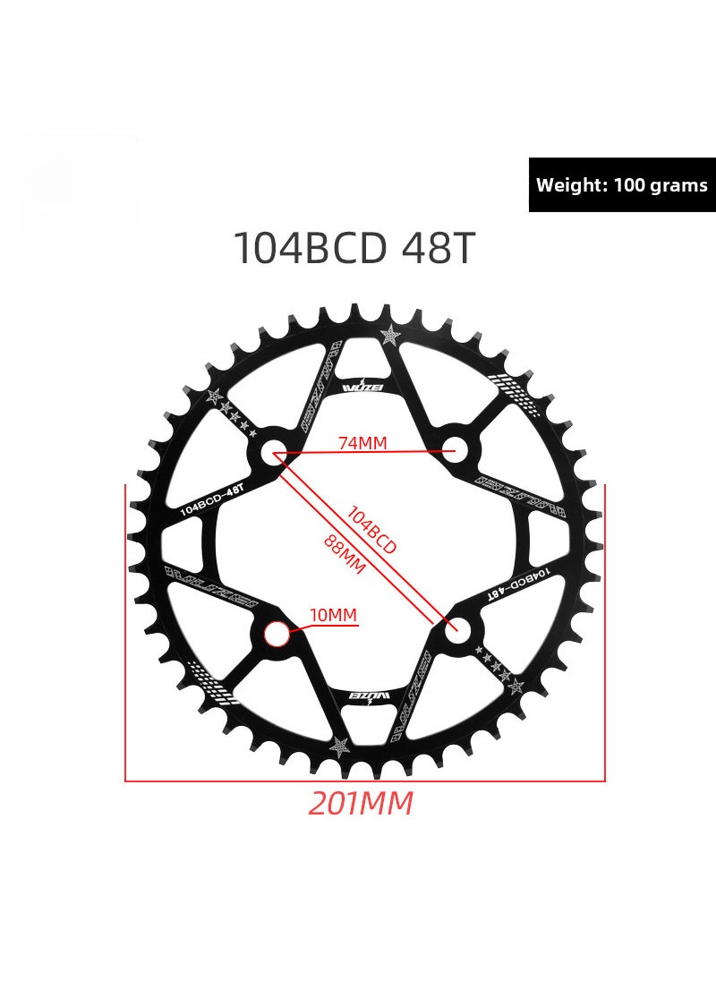 Squid 104BCD positive and negative tooth disc 32T44T46T48T50T52T disc mountain bike tooth disc single disc 48T