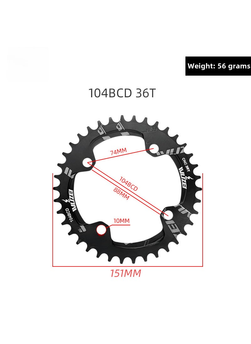 Squid 104BCD positive and negative tooth disc 32T44T46T48T50T52T disc mountain bike tooth disc single disc 36T