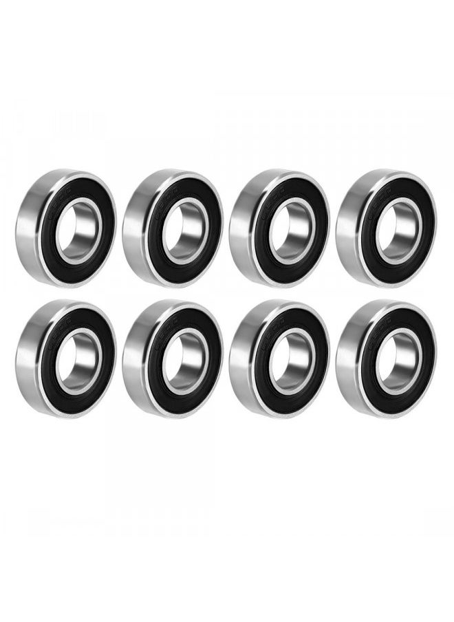 uxcell Deep Groove Ball Bearing 10mm x 22mm x 6mm Double Sealed Carbon Steel Bearings 8pcs