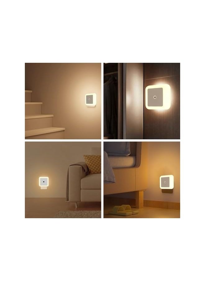 2 Pack Night Light, ضوء الليل Warm LED Night lights Plug into Wall，with Smart Dusk to Dawn Sensor，for Kids Bedroom, Hallway,Bathroom, Hallway,Kitchen,Stairs