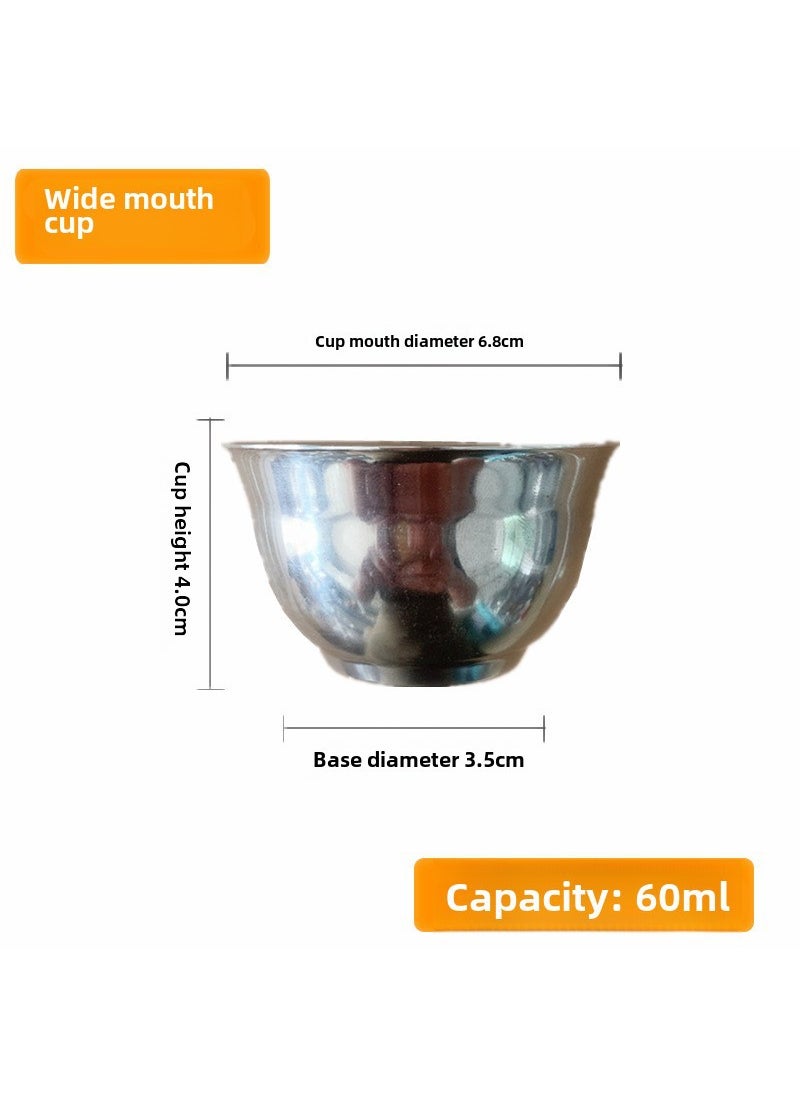 Double-Wall 304 Stainless Steel Sake Cup 201 wide cup 60ml