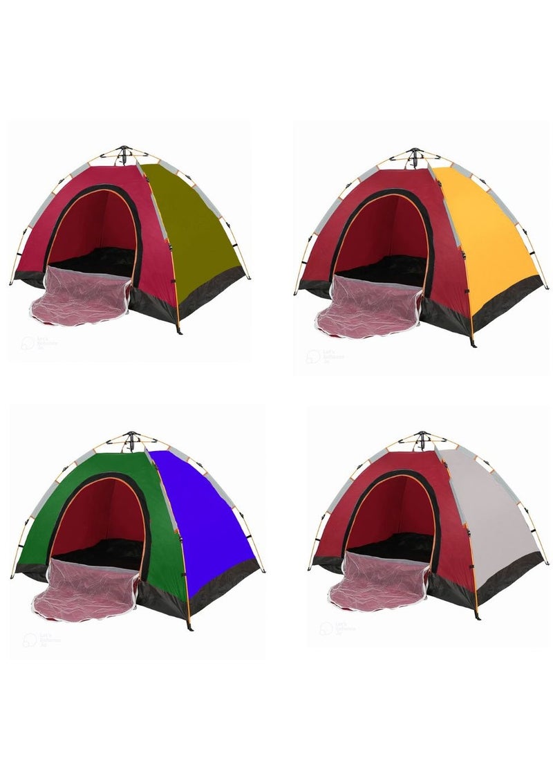 3 Person Camping Tent Automatic Instant Pop-Up Tent Lightweight Portable Tent Outdoor Camping Waterproof Camping Tent and 1 Doors with Carry Bag