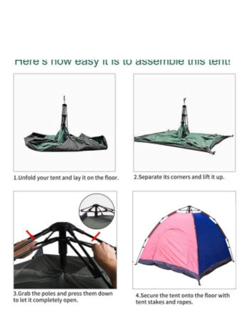 3-Person Camping Automatic Instant Pop-Up Tent with Folding Chair & Football – Complete Outdoor Kit