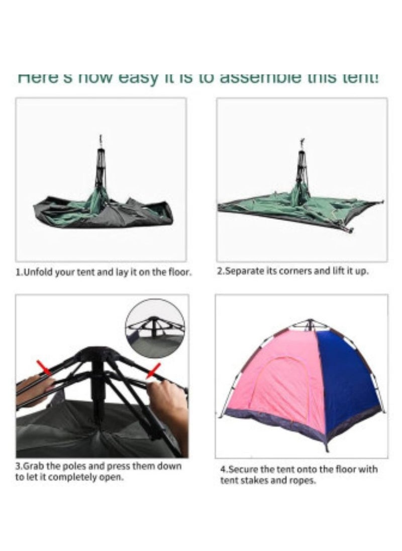 3-Person Camping Automatic Instant Pop-Up Tent with Folding Chair & Football – Complete Outdoor Kit