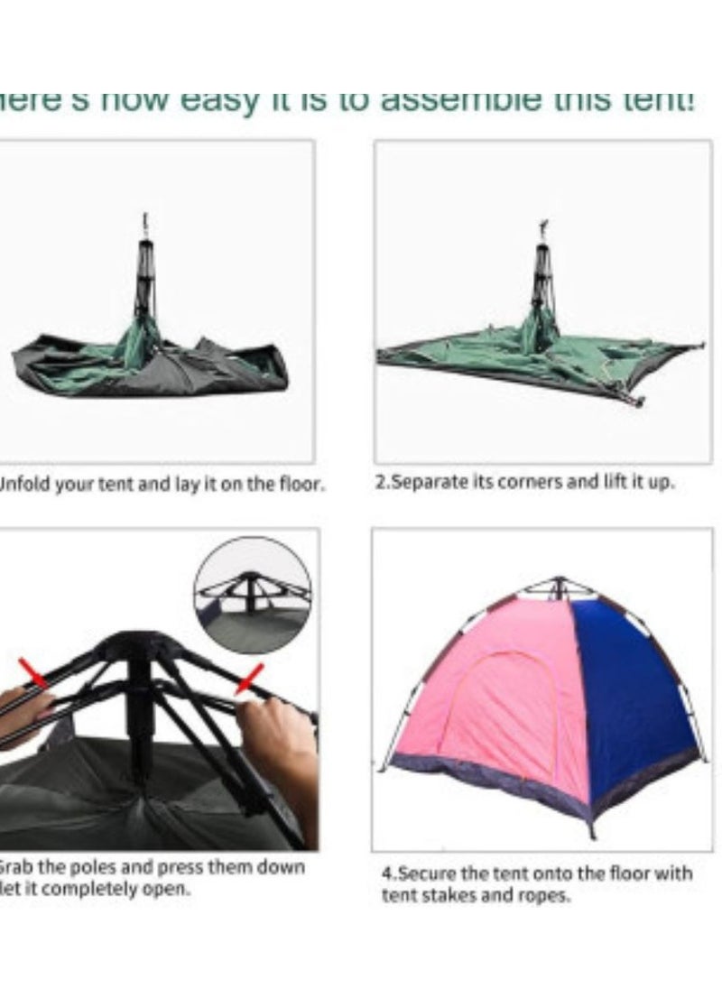 3-Person Camping Automatic Instant Pop-Up Tent with Folding Chair & Football – Complete Outdoor Kit