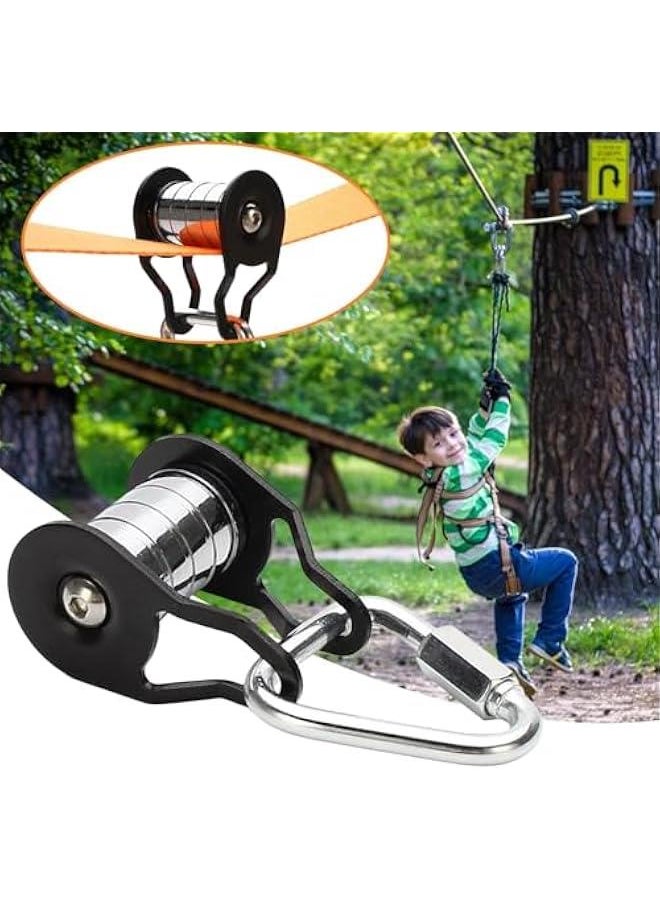 Slider Slacklines Pulley - Steel Slider Rope Slacklines Pulley | Slaackline Pulley | Strong Load Bearing Sturdy Pulley | Steel Slider Rope Pulley | Functional Slider Rope Pulley | Slider Slacklines