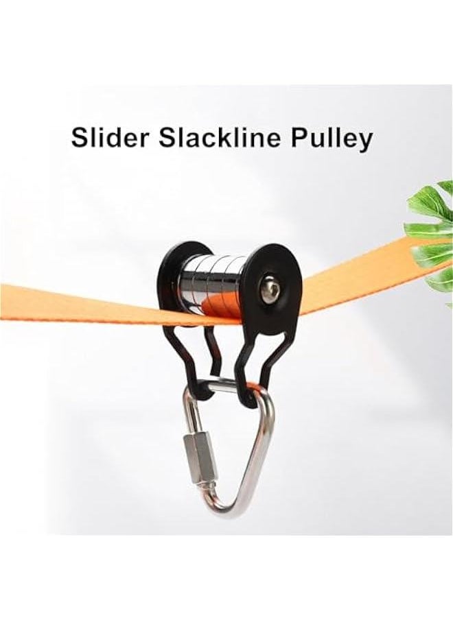 Slider Slacklines Pulley - Steel Slider Rope Slacklines Pulley | Slaackline Pulley | Strong Load Bearing Sturdy Pulley | Steel Slider Rope Pulley | Functional Slider Rope Pulley | Slider Slacklines