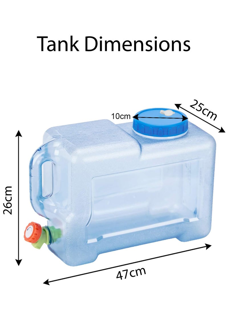 Durable Portable Water Gallon Bottle Water Storage Container Tank Water Canister 25 Liter Suitable for Camping Hiking Picnic Swimming Sport and Outdoor Event Water Jug 47 x 26 x 25 cm