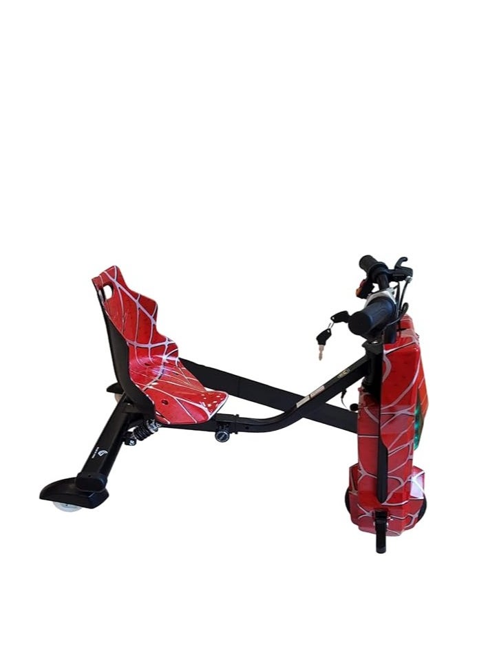 Shard Big-Drifting Scooter 3 Wheel Electric Scooter - 3 Lights - Shock Absorber Safety Gears Speed Up To 20KM/h Driving Modes- Bluetooth- Speaker mix spider red