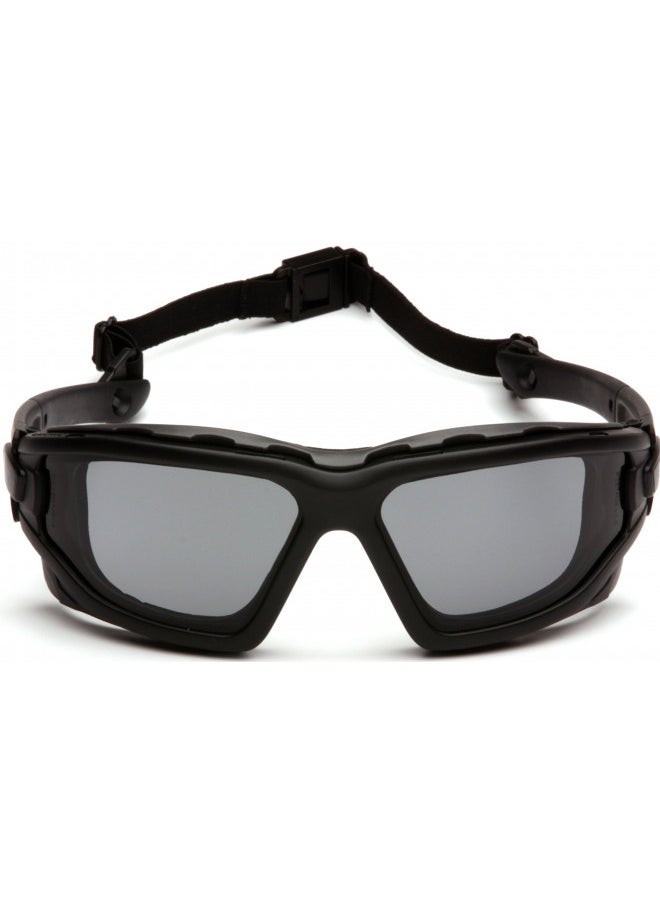 Pyramex I-Force Slim Safety Goggle, Black Frame/Gray Anti-Fog Lens