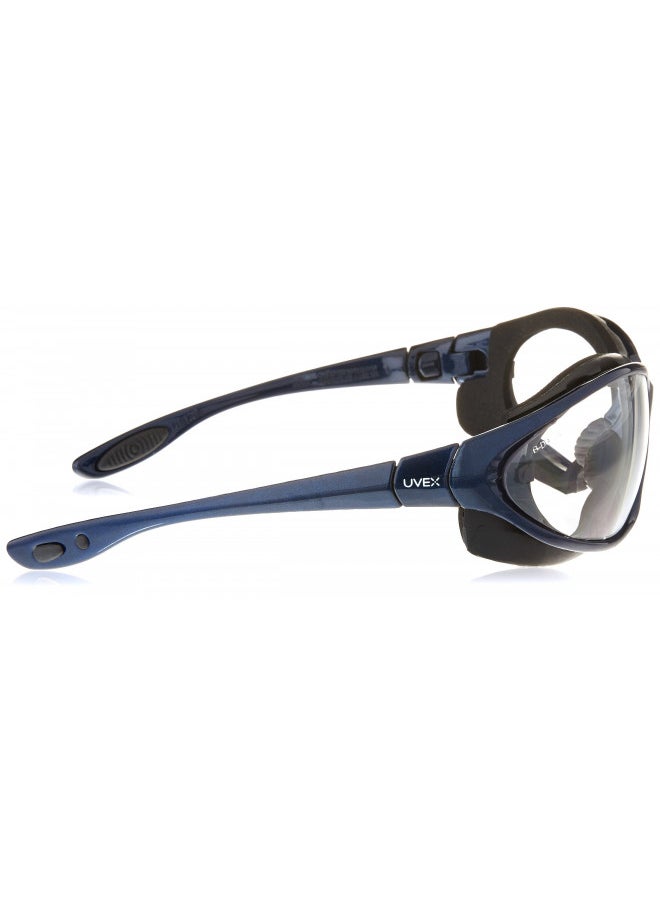 Honeywell Home Uvex Seismic Metallic Blue Safety Glasses With Clear Anti-Fog Lens (S0620X)