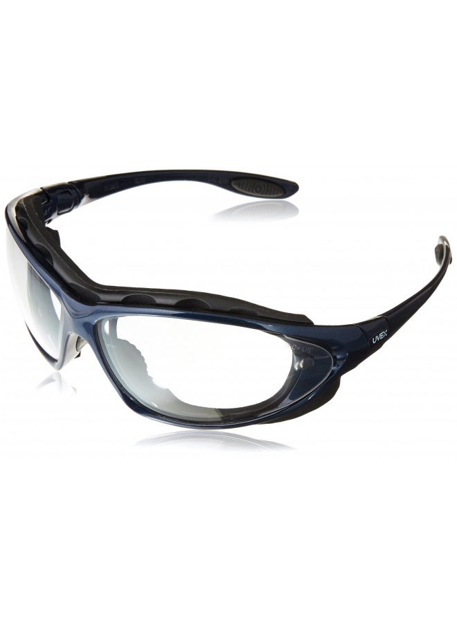 Honeywell Home Uvex Seismic Metallic Blue Safety Glasses With Clear Anti-Fog Lens (S0620X)