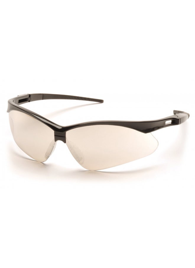 Pyramex Safety PMXTREME Eyewear, Black Frame with Cord, Indoor/Outdoor Mirror Lens