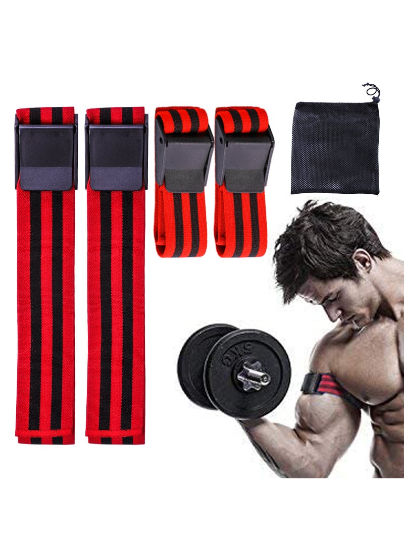 in stock BFR Blood Flow Restriction Band Arm Band Pressure Leggings Blood Flow Restriction Band Training Band Strength Band Blue suit [including black strap] (arm 60cm, thigh 90cm)