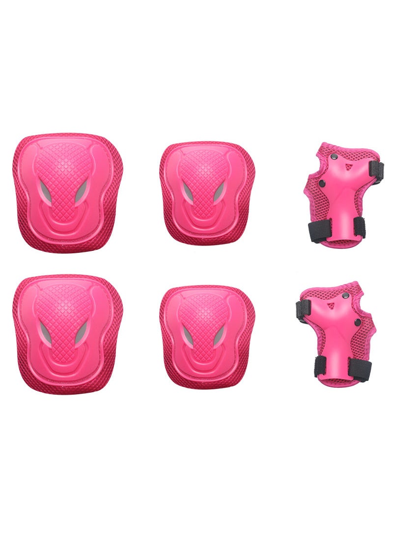 Adult and Kids Skating Protective Gear Set Pink protective gear six-piece set