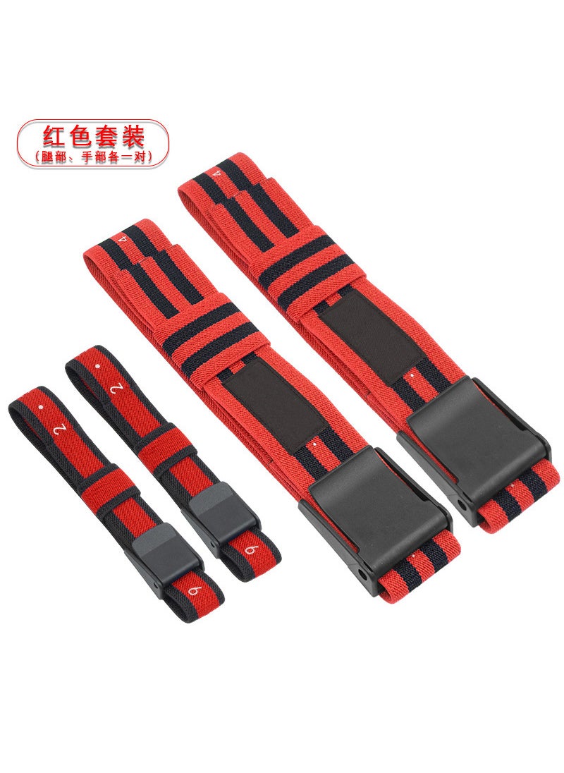 Muscle Arm Straps BFR Training Bands with Easy Buckle Red with numbers 5+3