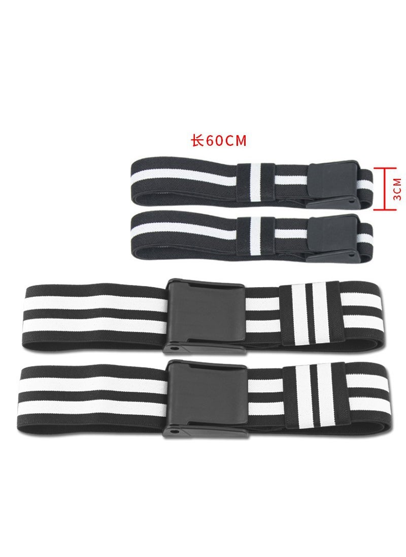 Muscle Arm Straps BFR Training Bands with Easy Buckle Black two bars 5+3