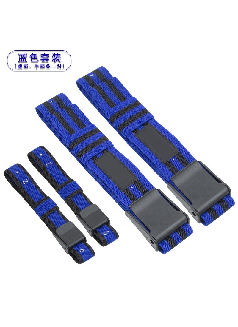 Muscle Arm Straps BFR Training Bands with Easy Buckle Blue with numbers 5+3