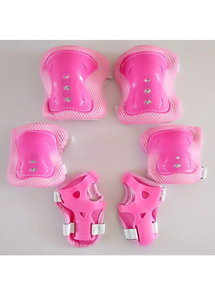 Childrens Sports Riding Protector 6 Pieces Set Skateboard Bicycle Balance Car Skating Roller Skating Butterfly Knee Protector Elbow ProtectorPink Pink