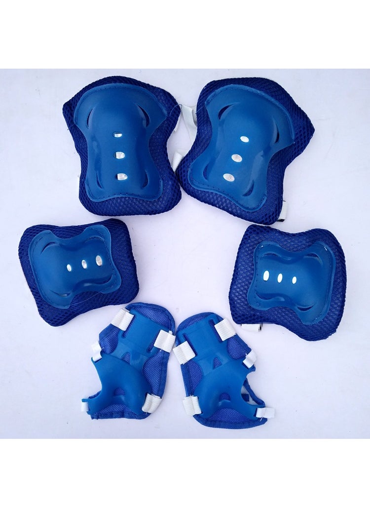 Childrens Sports Riding Protector 6 Pieces Set Skateboard Bicycle Balance Car Skating Roller Skating Butterfly Knee Protector Elbow ProtectorBlue Blue