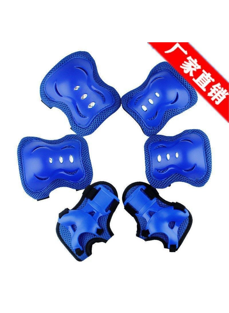 Roller skating protective equipment full set of childrens helmet set boys skateboard shoes bicycle balance bike knee helmetChildren's protective gear-Blue Children's protective gear-Blue