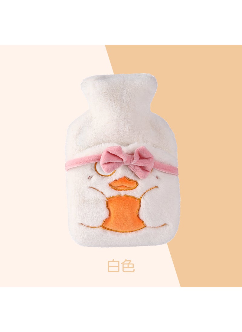 Detachable Medium Plush Hand Warmer Hot Water Bottle with Thickened LinerWhite duckling White duckling