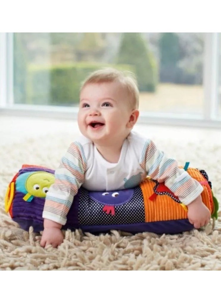 Toy Playmat with Multifunctional Protection Pillow, Crawling Blanket Pillow, Baby Tummy Time Bolster with Safe Teether, Baby Activity Playmat for Muscle and Head-Raising Development, Suitable for Babies 3+ Months