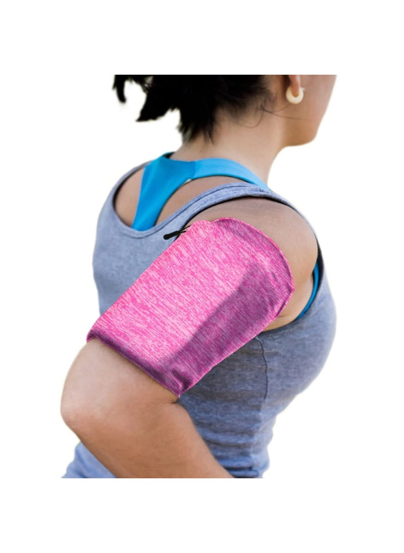 Elastic Sports Arm Band Unisex Running Wrist Pouch Rose red stripes