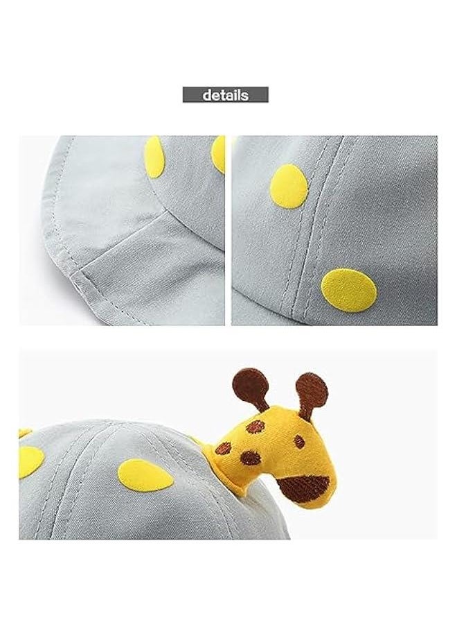 Toddler Hat Cute Giraffe Bucket Hat Sun Protection Hat Outdoor Camping Hat for 1-4 Years Boys Girls