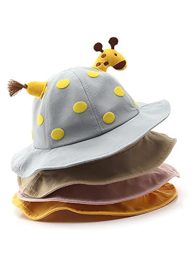 Toddler Hat Cute Giraffe Bucket Hat Sun Protection Hat Outdoor Camping Hat for 1-4 Years Boys Girls