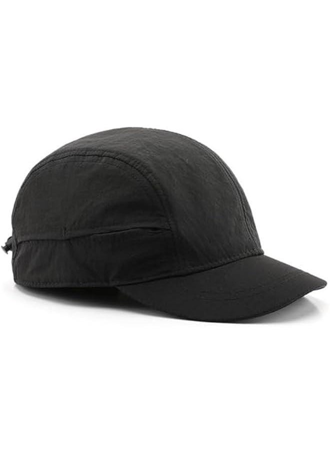 Short Brim Quick-Dry Lightweight Breathable Polyester Baseball Cap Adjustable Drawstring Dad Hat Outdoor Men Women