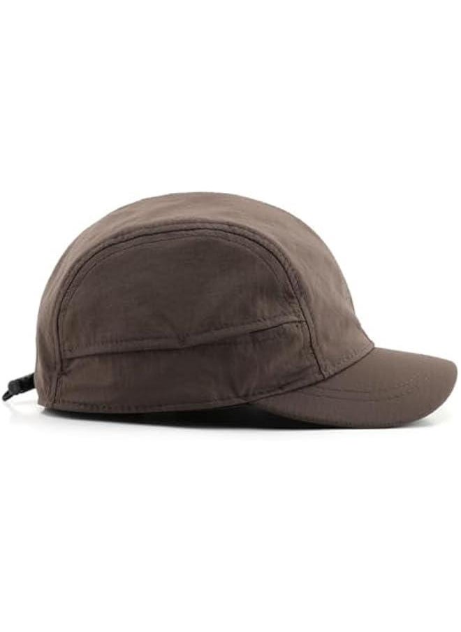 Short Brim Quick-Dry Lightweight Breathable Polyester Baseball Cap Adjustable Drawstring Dad Hat Outdoor Men Women