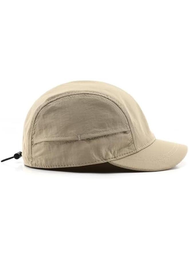 Short Brim Quick-Dry Lightweight Breathable Polyester Baseball Cap Adjustable Drawstring Dad Hat Outdoor Men Women