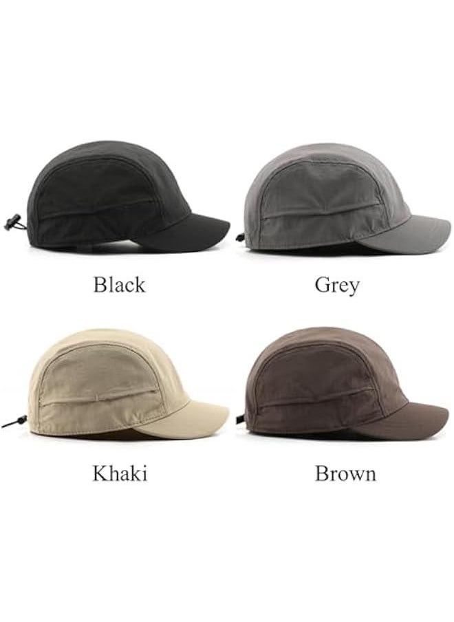 Short Brim Quick-Dry Lightweight Breathable Polyester Baseball Cap Adjustable Drawstring Dad Hat Outdoor Men Women