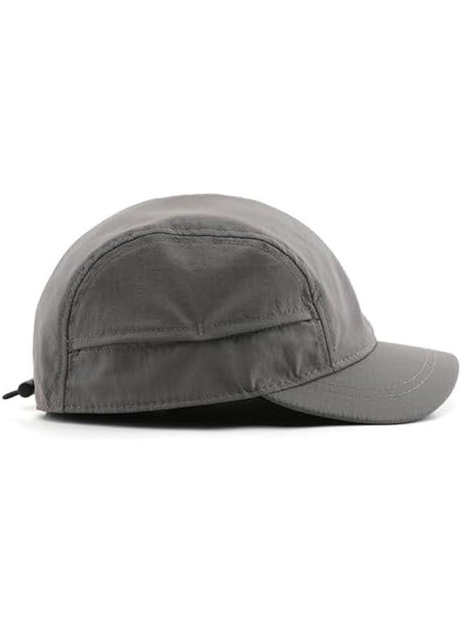 Short Brim Quick-Dry Lightweight Breathable Polyester Baseball Cap Adjustable Drawstring Dad Hat Outdoor Men Women