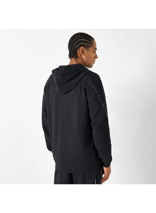 Kappa Solid Zip Through Hoodie with Long Sleeves and Kangaroo Pocket