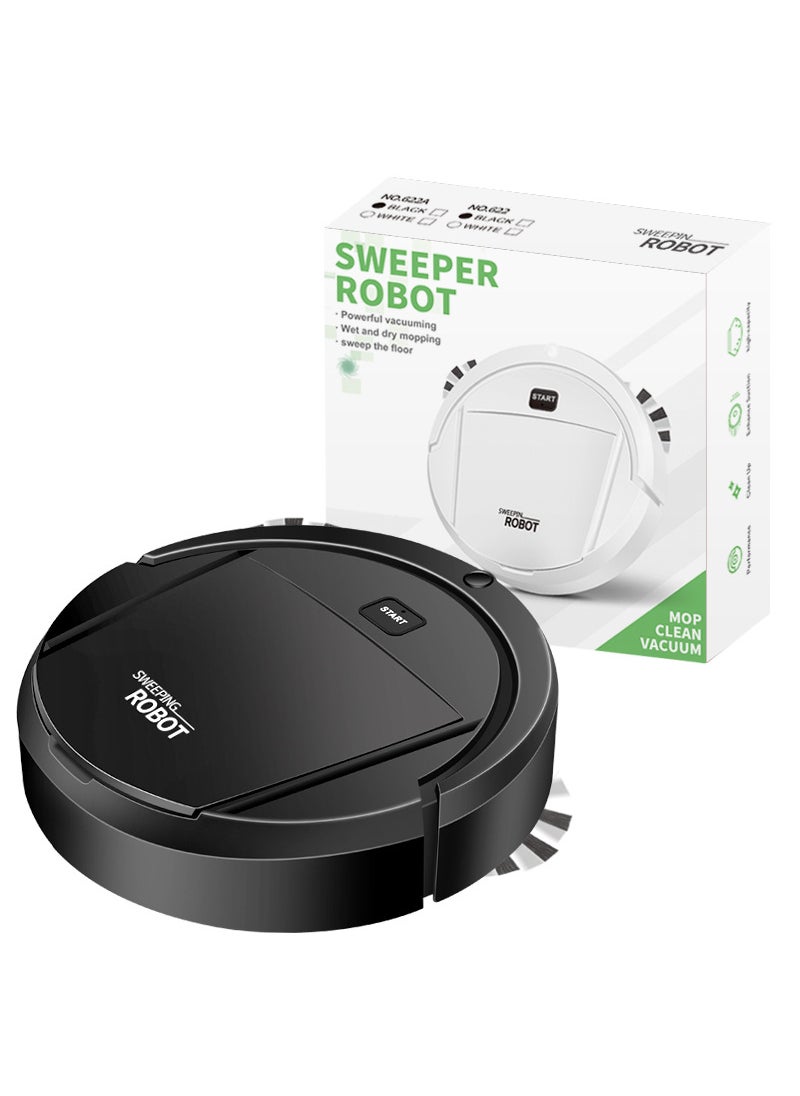 New smart sweeping robot suction sweeping and dragging integrated USB dust collector home cleaning helper gift wholesale Simple box cool elegant black