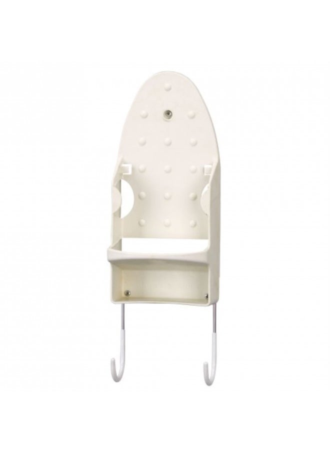 Household Essentials 166-1 Iron Wall Mount with Attached Ironing Board Hooks,White