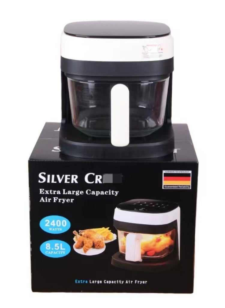 8.5L 2400W Digital Smart Visible Glass Mini Air Fryer