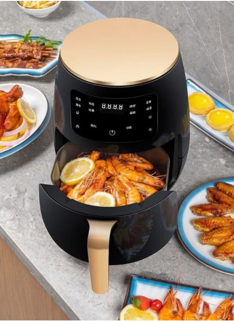 Irovami Air Fryer, Air Fryer Intellect Digital Screen Contact Control Air Fryer Multifunctional Oil- Healthy Air Fryer Intelligent Timing Temperature Resistant Air Fryer Electric 4.5L Air Fryer