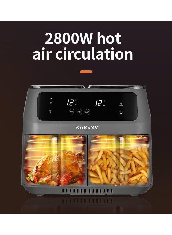 SOKANY AIR FRYER 8L DOUBLE CABIN