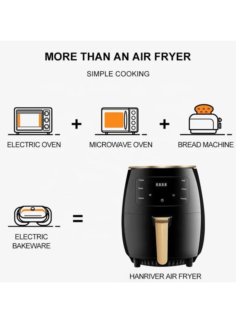 Silver Crest Multifunctional Digital Touch Air Fryer 6L 2400W  Electric Digital Air Fryer Oven with Cooking Preset Health Oil Free Cooker Multi-function Air Fryer Toaster