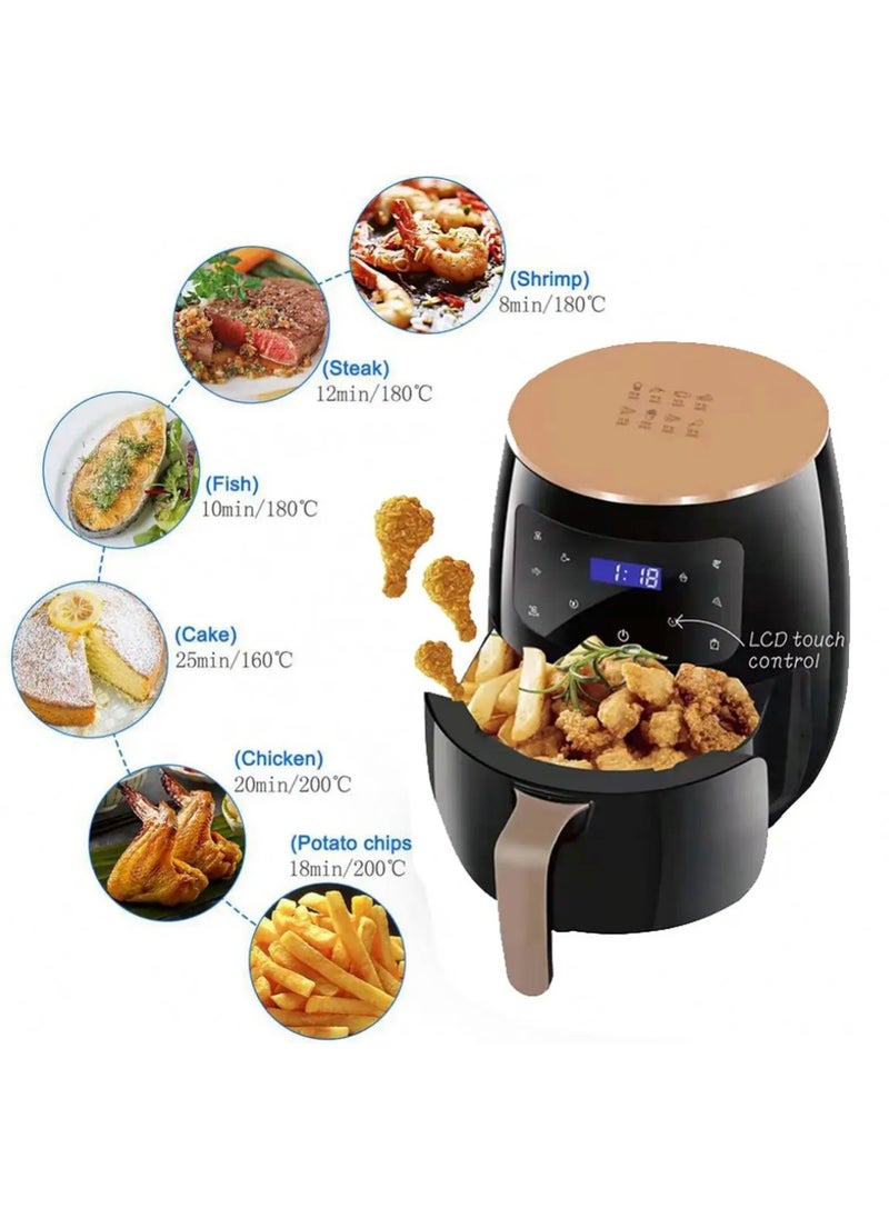 Silver Crest Multifunctional Digital Touch Air Fryer 6L 2400W  Electric Digital Air Fryer Oven with Cooking Preset Health Oil Free Cooker Multi-function Air Fryer Toaster